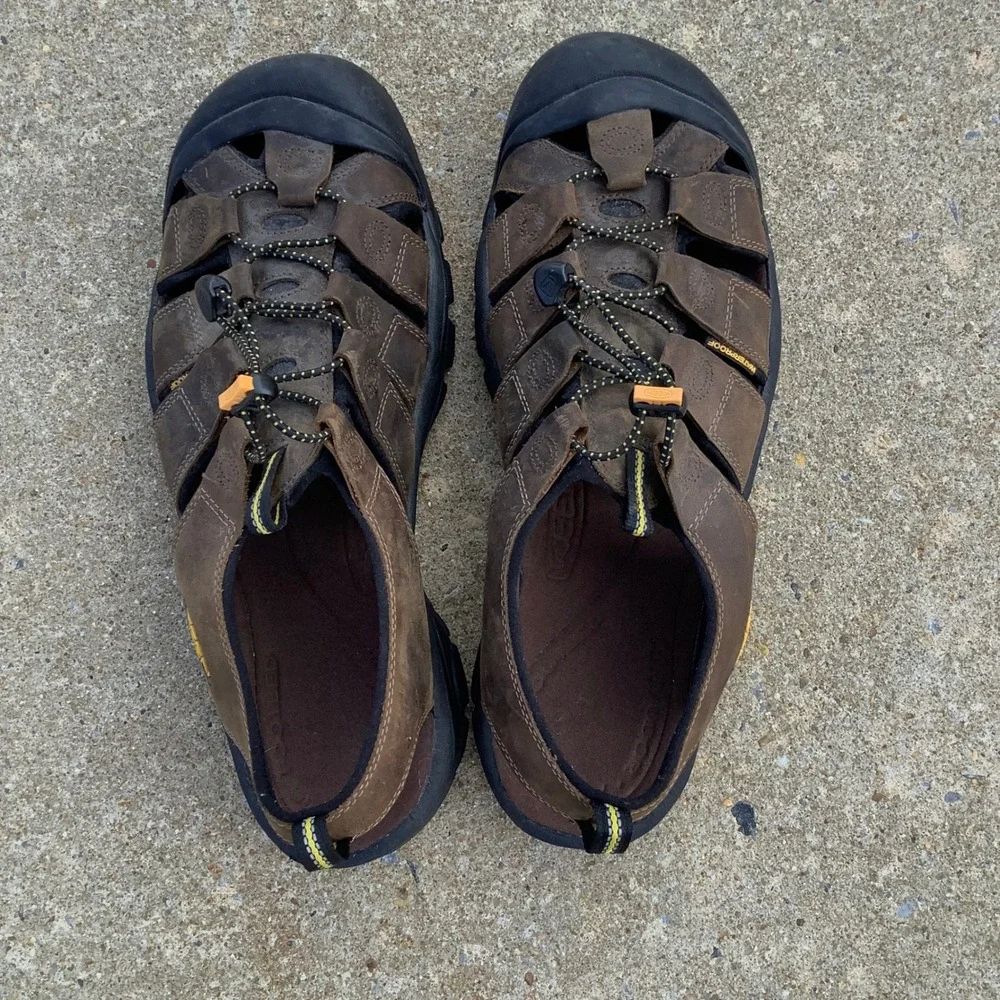 Keen Newport Premium Mens 14 Brown Leather Waterproof Hiking Sandals 1001870